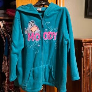 Fleece Disney Eeyore teal zip up jacket